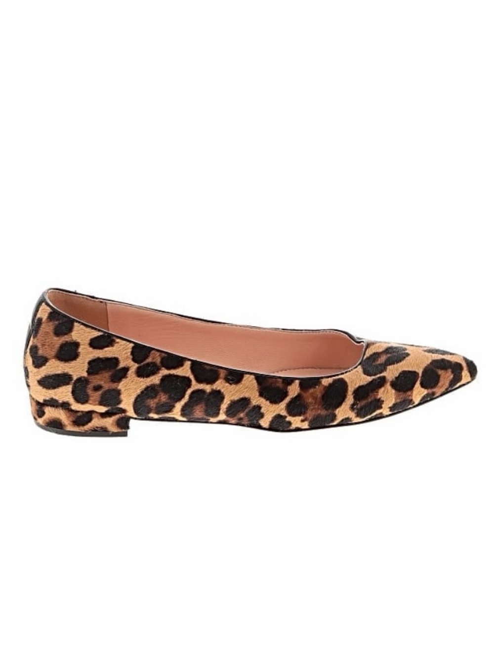 J. Crew Leopard Print Pointed Toe Flat in Tan and Black